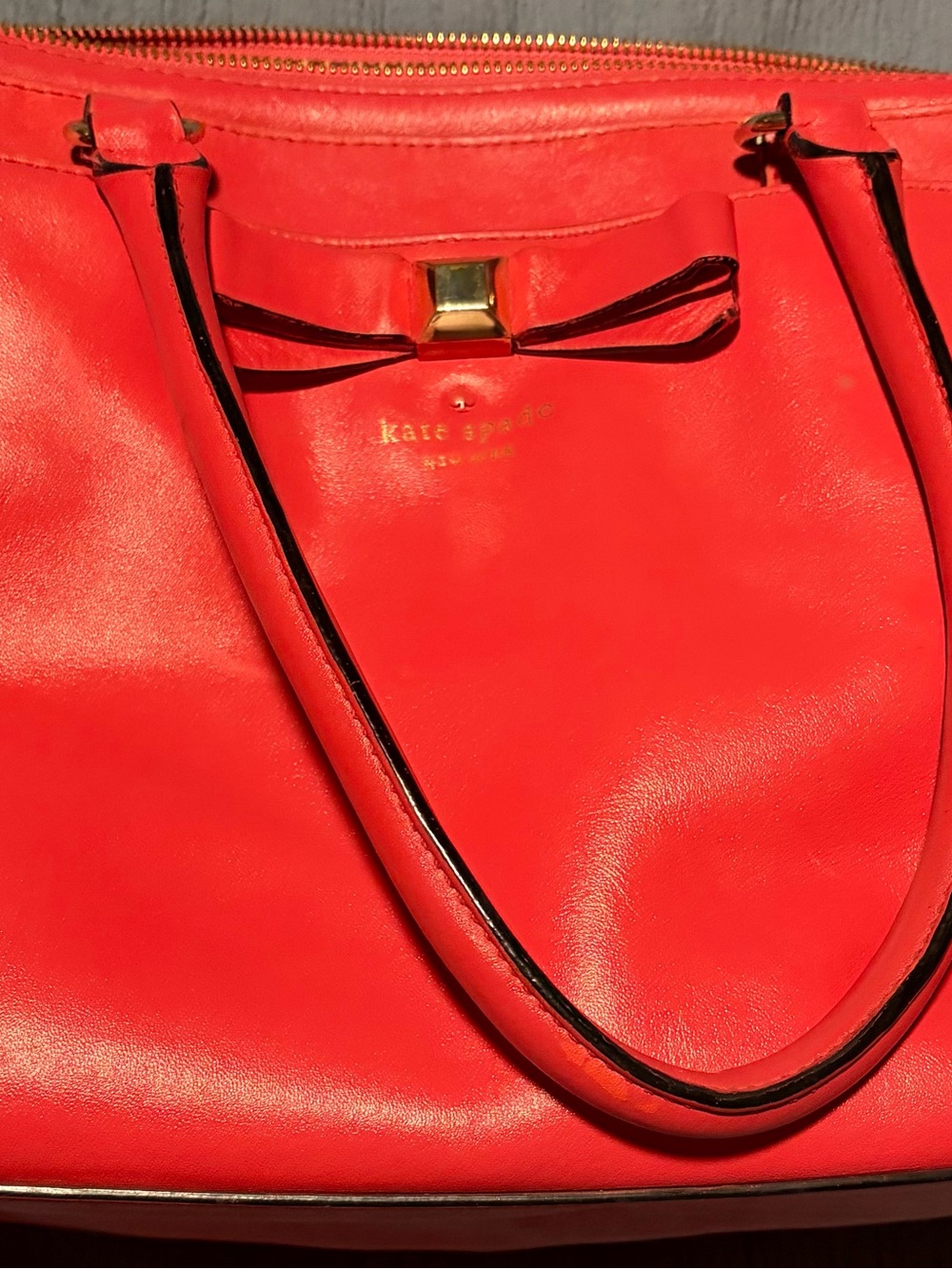 kate spade Red Leather Bow Accent Tote